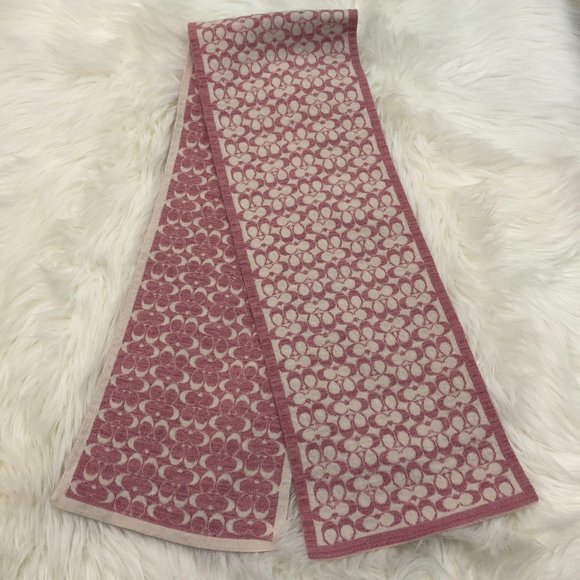 ✨HOST PICK✨ Coach Monogram Merino Wool Reversible Scarf with Glitter - Picture 2 of 4